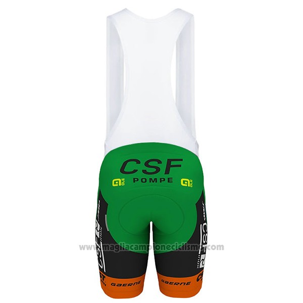 2017 Abbigliamento Ciclismo Bardiani Csf Bianco e Verde Manica Corta e Salopette